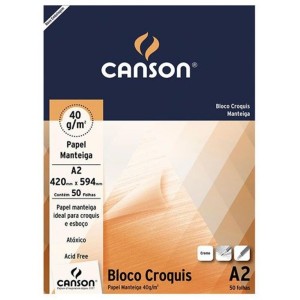 BLOCO CROQUIS (PAPEL MANTEIGA) A2 40G 50FLS CANSON