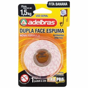 FITA DUPLA FACE ESPUMA 24MM x 2M ADELBRAS