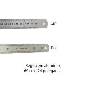 RÉGUA DE ALUMINIO 60CM LADO 1 E 40 POLEGADAS LADO 2 3060 APEX