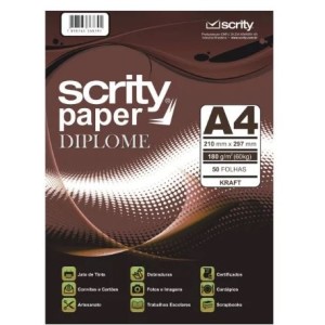 PAPEL KRAFT NATURAL A4 180G 50FLS SCRITY