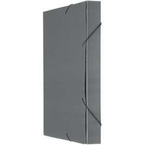 PASTA PLÁSTICA POLIONDA 3,5CM CINZA POLIBRAS