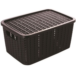 CAIXA ORGANIZADORA RATTAN 20L 38x29,5x24CM PRETA SÃO BERNARDO