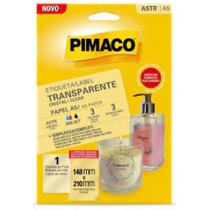 ETIQUETA TRANSPARENTE TR6585 COM 5 FOLHAS PIMACO