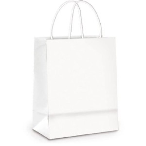 SACOLA DE PAPEL BRANCA 31 X 12,5 X 27 CM REF.142 ZAGAROLLO