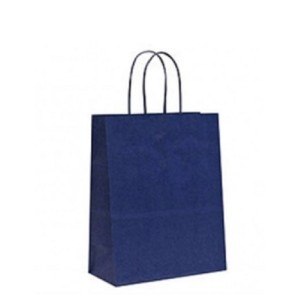 SACOLA DE PAPEL AZUL MARINHO 12 X 8,5 X 36 CM REF.160 ZAGAROLLO