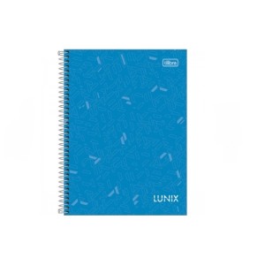 CADERNO 160FLS 10 MATÉRIAS COLEGIAL CAPA DURA ESPIRAL LUNIX TILIBRA