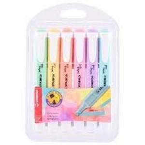 MARCA TEXTO  SWING COOL COM 6 CORES PASTEIS STABILO