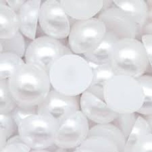 MEIA PEROLA ADESIVA 8MM BRANCA