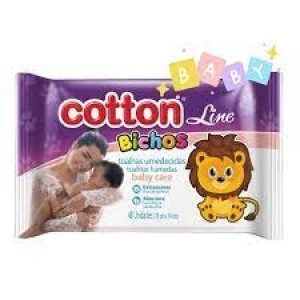 LENÇO UMEDECIDO BABY CARE C/48 UNIDADES BICHOS COTTON LINE