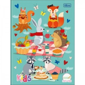 CADERNO 40FLS CALIGRAFIA COLEGIAL PAUTA VERDE BROCHURA CAPA DURA SAPECA KIDS TILIBRA
