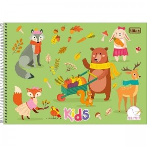 CADERNO 40FLS MEIA PAUTA CAPA DURA ESPIRAL SAPECA KIDS FEMININO TILIBRA