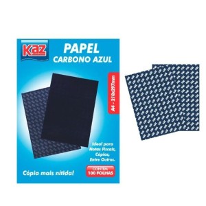 PAPEL CARBONO A4 AZUL 100FLS KZ0828 KAZ