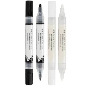MARCADOR MULTIMARKER 2 PONTAS PRETO/BRANCO FABER CASTELL