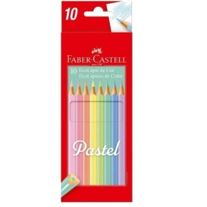 LÁPIS 10 CORES TONS PASTEL FABER CASTELL