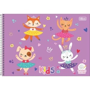CADERNO 48FLS CARTOGRAFIA E DESENHO CAPA DURA ESPIRAL SAPECA KIDS FEMININO TILIBRA