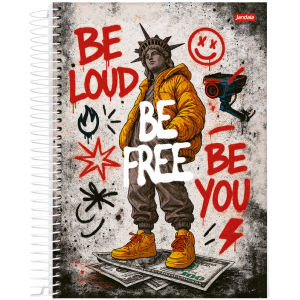 CADERNO 160FLS 10 MATÉRIAS UNIVERSITÁRIO CAPA DURA ESPIRAL LIVE ONCE JANDAIA