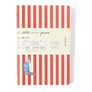 CADERNETA 14X21 NOTAS MIX PRAIA KIT C/4 CICERO