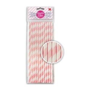 CANUDO DE PAPEL LISTRADO - ROSA CLARO 6MMx200MM C/12 UNIDADES 4300 MAKE