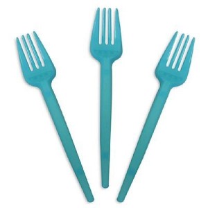 GARFO PLASTICO SOBREMESA AZUL CLARO C/50 MAXPLASTIC